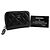 Chanel Tarjetero con cremallera Caviar Silver Negro