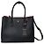 Prada Borsa a spalla double tote Medium in Saffiano nero e oro
