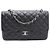 Chanel Borsa a tracolla Caviar Classic Large Jumbo One Flap con catena argentata Nero