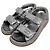 Chanel Mules sandalo con logo CC e velcro da donna, Argento Vintage - vista 7