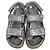 Chanel Mules sandalo con logo CC e velcro da donna, Argento Vintage - vista 8
