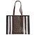 Burberry Borsa Shopper in Tela e Pelle Monogram TB Stripe Marrone