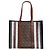 Burberry Borsa Shopper in Tela e Pelle Monogram TB Stripe Marrone - vista 5