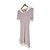 Miu Miu Vestido midi de punto a rayas de algodón para mujer Blanco - vista 2