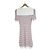 Miu Miu Vestido midi de punto a rayas de algodón para mujer Blanco - vista 5