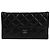 Chanel Classic Silver Hardware Lambskin Flap Long Wallet Black