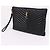 Saint Laurent Clutch Bag New Medium in chevron nero e metallo dorato - vista 3