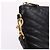 Saint Laurent Clutch Bag New Medium in chevron nero e metallo dorato - vista 7