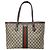 Gucci Borsa Tote Grande Ophidia in GG Supreme Web Beige Marrone