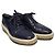 Prada Scarpe Clipper Wingtip in vitello Navy con suola espadrillas Blu