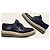 Prada Scarpe Clipper Wingtip in vitello Navy con suola espadrillas Blu - vista 5