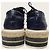 Prada Scarpe Clipper Wingtip in vitello Navy con suola espadrillas Blu - vista 7