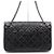 Chanel Vintage Schultertasche mit Klappe und silberner Kette Schwarz - Ansicht 4