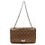 Chanel Vintage Schultertasche mit Silberkette Braun