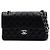 Chanel Borsa a tracolla Classic Small Flap CC in pelle caviar nera con catena argentata Nero - vista 2