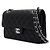 Chanel Borsa a tracolla Classic Small Flap CC in pelle caviar nera con catena argentata Nero - vista 3