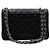 Chanel Borsa a tracolla Classic Small Flap CC in pelle caviar nera con catena argentata Nero - vista 5