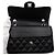 Chanel Borsa a tracolla Classic Small Flap CC in pelle caviar nera con catena argentata Nero - vista 9