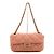 Chanel Mini borsa a tracolla con patta e catena in tela jersey rosa