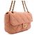 Chanel Mini borsa a tracolla con patta e catena in tela jersey rosa - vista 3