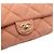 Chanel Mini borsa a tracolla con patta e catena in tela jersey rosa - vista 8