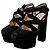 Sandali con plateau Prada in camoscio nero