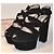Sandali con plateau Prada in camoscio nero - vista 2