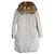 Abrigo de plumón gris para mujer Woolrich con cuello de piel