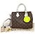 Borsa Louis Vuitton Speedy Bandoulière 25 Marrone Bianco Monogramma