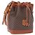 Céline Borsa a tracolla CELINE Macadam Canvas PVC Leather Brown Gold Auth 195708 Marrone D'oro