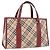 Borsa a mano BURBERRY Nova Check Blue Label in tela beige e argento Auth 195703