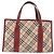 Borsa a mano BURBERRY Nova Check Blue Label in tela beige e argento Auth 195703 - vista 2