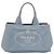 Borsa a Mano PRADA Canapa MM Canvas Azzurro Oro Auth 195671A D'oro Blu chiaro - vista 13