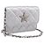 CHANEL Chain Shoulder Pouch Matelasse Leather Silver CC Auth 195507M Silvery