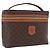 Céline Necessaire CELINE Macadam Canvas PVC Leather Brown Gold Auth 195699A Marrom Dourado