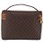 Céline Necessaire CELINE Macadam Canvas PVC Leather Brown Gold Auth 195699A Marrom Dourado - vista 3
