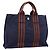 Hermès Bolso de mano HERMES Fourre Tout PM Canvas Navy Silver Auth 180974 Plata Azul marino