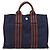 Hermès Bolso de mano HERMES Fourre Tout PM Canvas Navy Silver Auth 180974 Plata Azul marino - vista 3