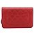 Portafoglio a catena CHANEL Matelasse Double Piece in pelle d'agnello rosso e oro CC Auth 196801SAM D'oro - vista 3