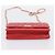 Portafoglio a catena CHANEL Matelasse Double Piece in pelle d'agnello rosso e oro CC Auth 196801SAM D'oro - vista 9