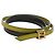 Bracciale FENDI Pelle Grigio Oro Auth 195915M Marrone D'oro