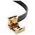 Bracciale FENDI Pelle Grigio Oro Auth 195915M Marrone D'oro - vista 14