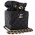 CHANEL Matelasse Chain Shoulder Pouch Lamb Skin Black Gold Tone CC Auth 196470M Nero