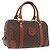 Céline Borsa a mano CELINE Macadam Canvas PVC Pelle Marrone Oro Auth 195723A D'oro