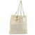 Borsa Tote CHANEL Patchwork Chain Tweed Ivory Gold CC Auth 195106SM D'oro Crudo