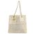 Borsa Tote CHANEL Patchwork Chain Tweed Ivory Gold CC Auth 195106SM D'oro Crudo - vista 2