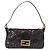 Borsa a tracolla FENDI Mamma Baguette Nylon e Paillettes 2 vie Marrone Oro Auth 196362SM D'oro - vista 2