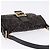 Borsa a tracolla FENDI Mamma Baguette Nylon e Paillettes 2 vie Marrone Oro Auth 196362SM D'oro - vista 6