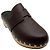 Zuecos Mules Calya de cuero marrón Hermès Castaño