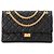 CHANEL - Borsa a tracolla 2.55 Chanel in pelle stropicciata nera Nero
